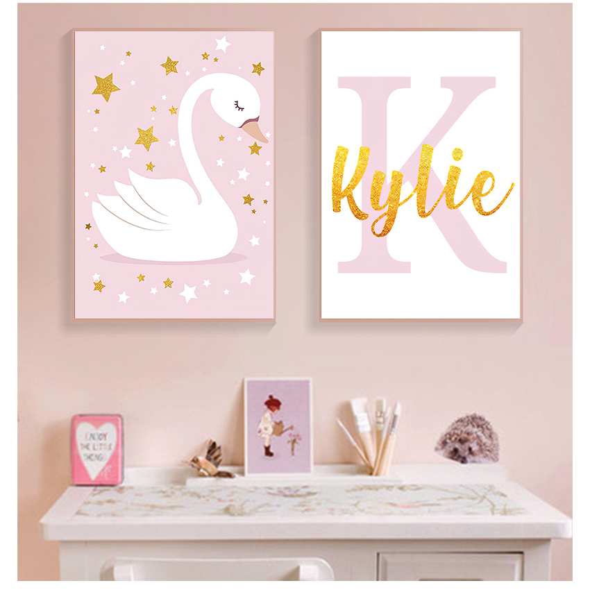 Baby Nursery Name Wall Art - Wall Art Print Custom Name Posters