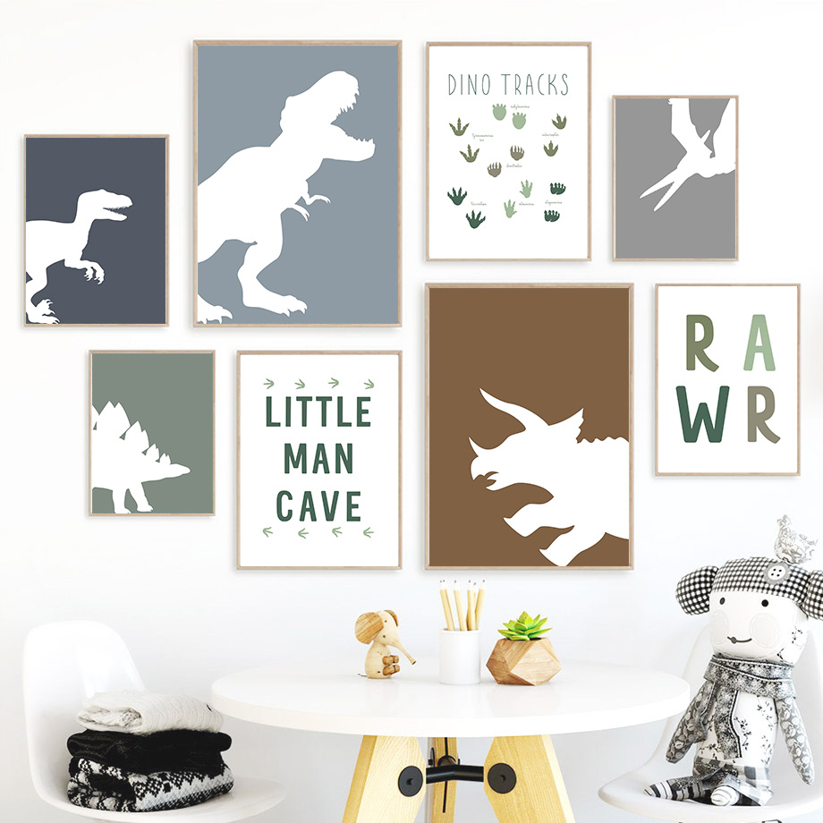 Baby Girl Nursery Quotes - 1PC frameless decorative art print,Jurassic Dinosaur