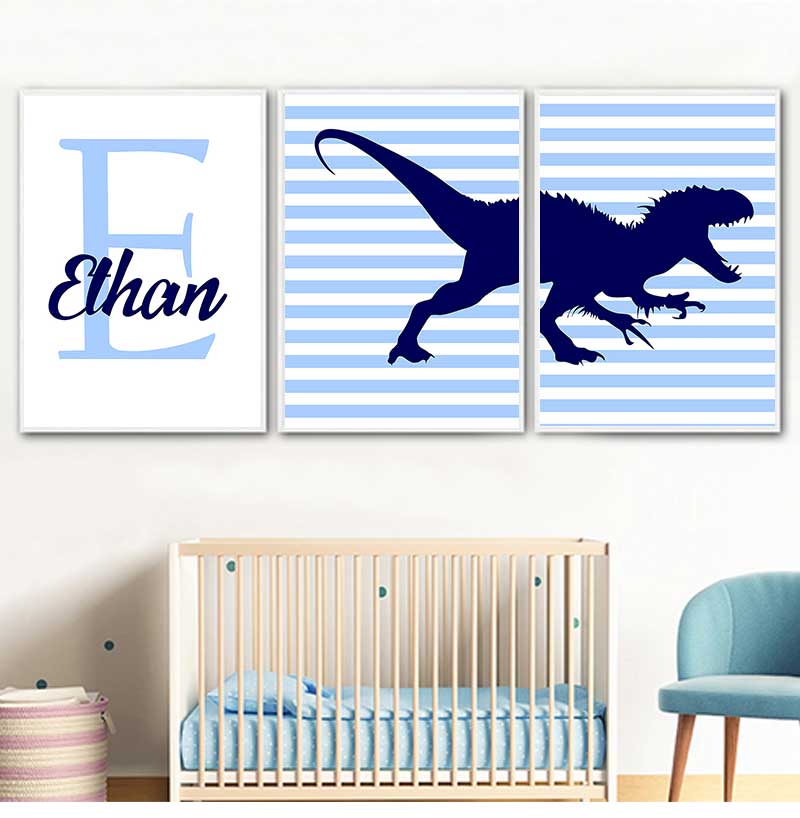 Baby Nursery Name Wall Art - Art Canvas Painting Nordic Posters And