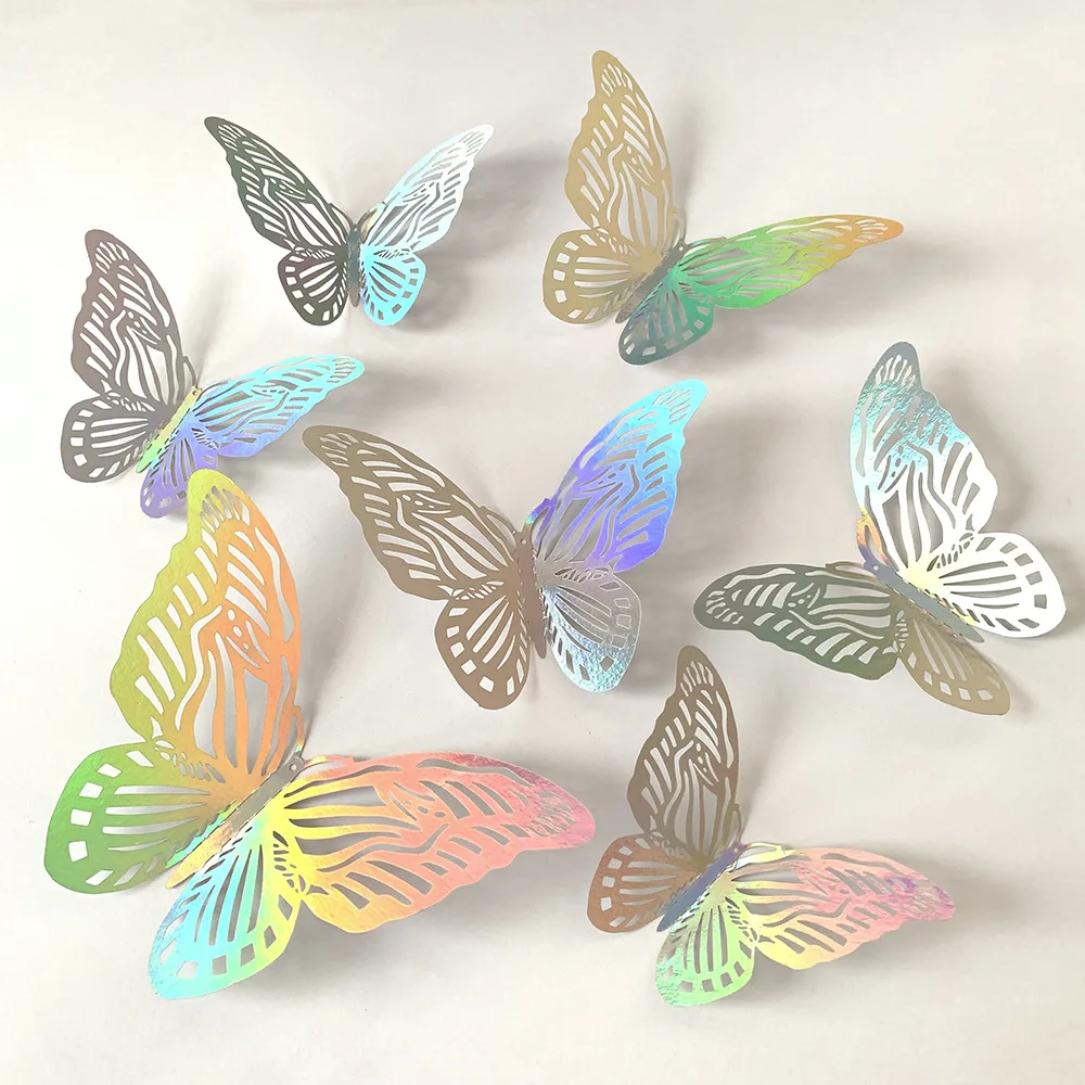 Baby Girl Nursery Quotes - 12pcs Colorful Silver Butterfly Wall Decor