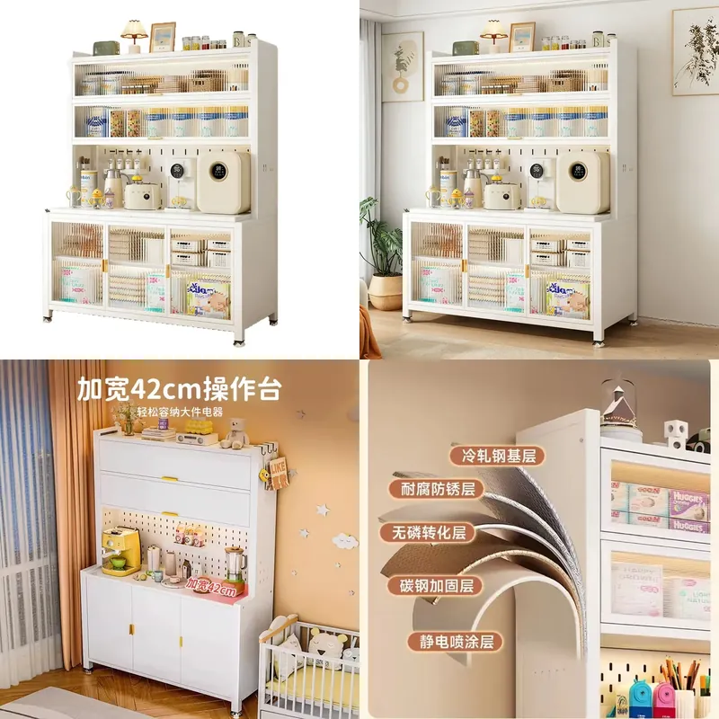 Baby Nursery Organizer - Steel Baby Feeding Table with Storage