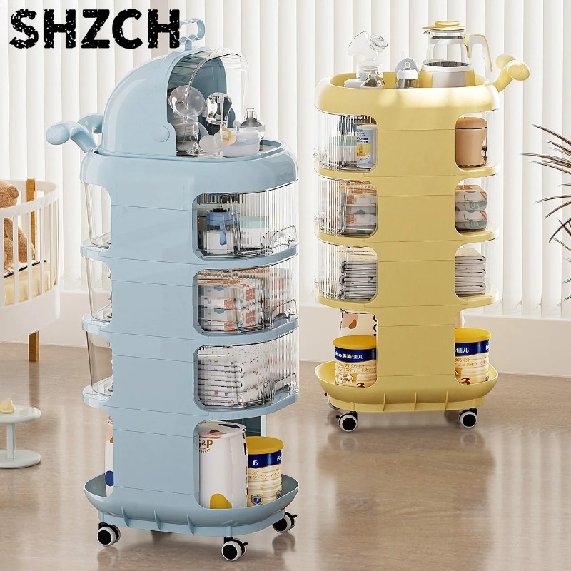 Baby Nursery Organizer - 3-Tier Baby Organizer Cart with Wheels