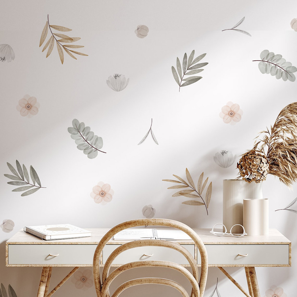 Baby Girl Nursery Quotes - Boho Leaves Botanical DIY Wall Decals