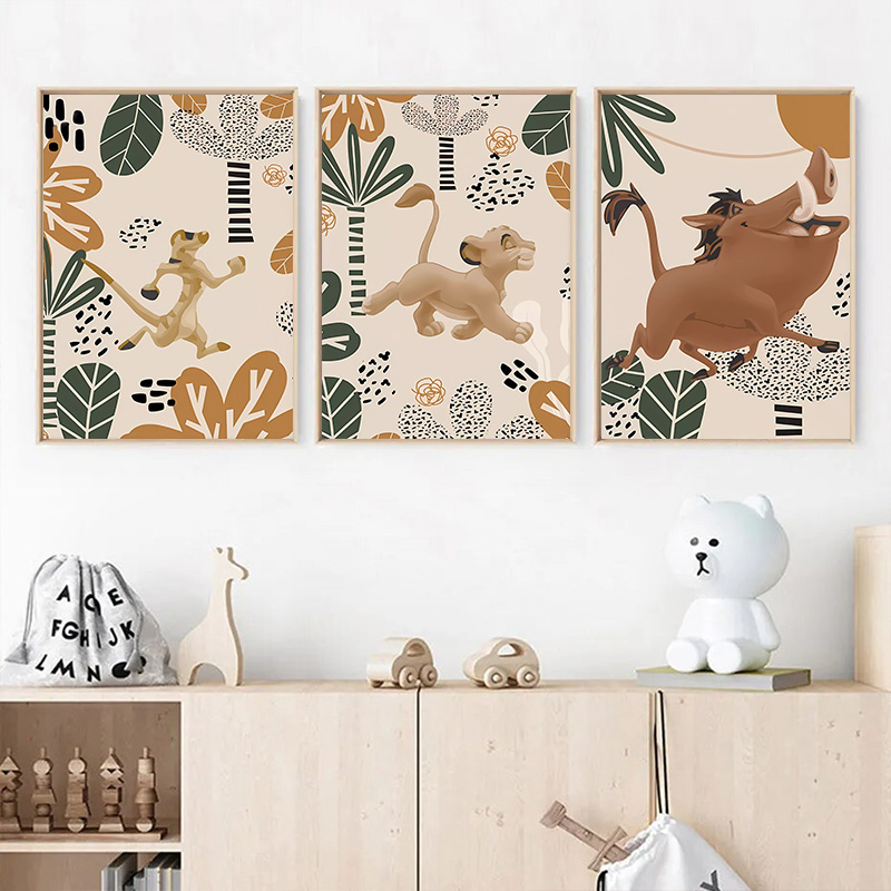 Baby Nursery Posters - Kid Lion King Boho Posters and