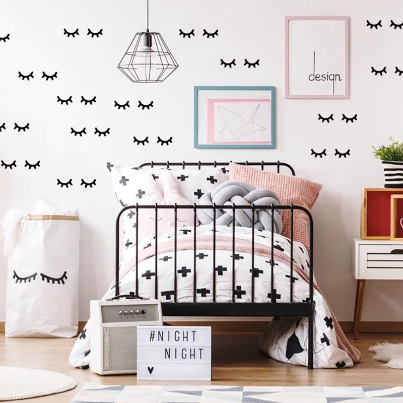 Baby Girl Nursery Quotes - Kids Room Decoration Eyelash Wall Stickers