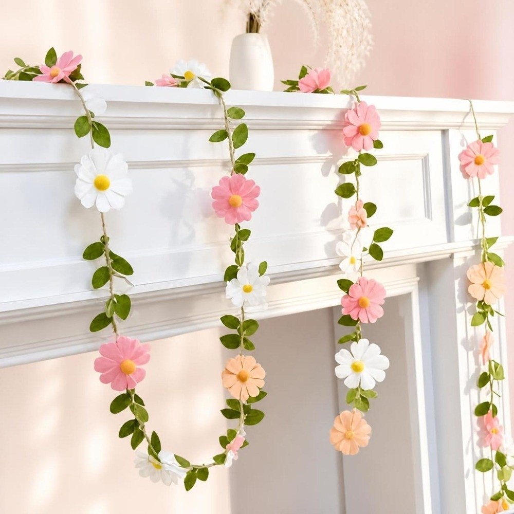 Baby Nursery Garland - 200CM Felt Daisy Banner Daisy Shape