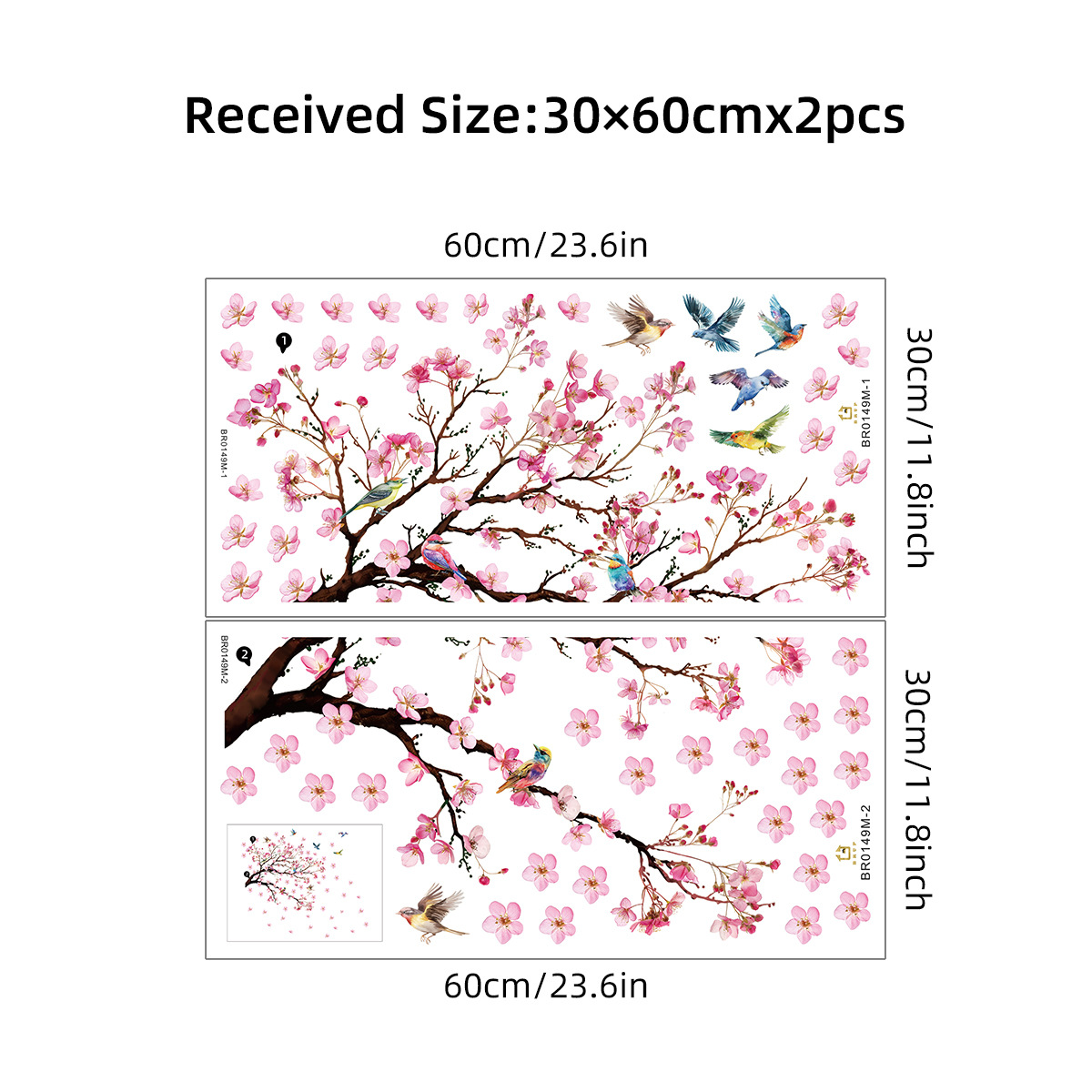Watercolour Bird Flower Wall S - Baby Girl Nursery Quotes recension och pris
