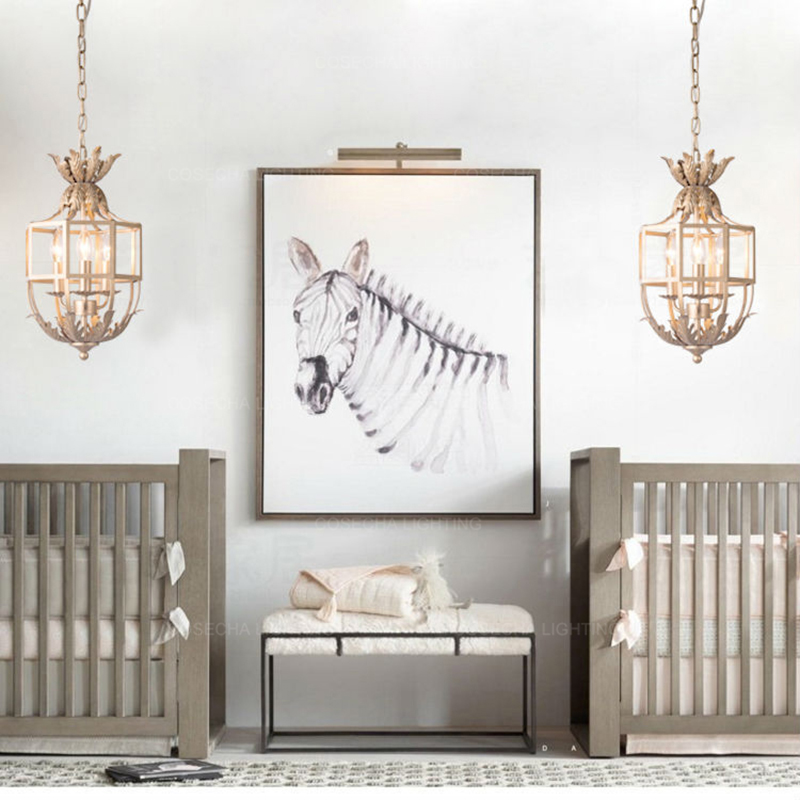 Retro Grey/gold Cage Chandelie - Baby Nursery Knobs recension och pris