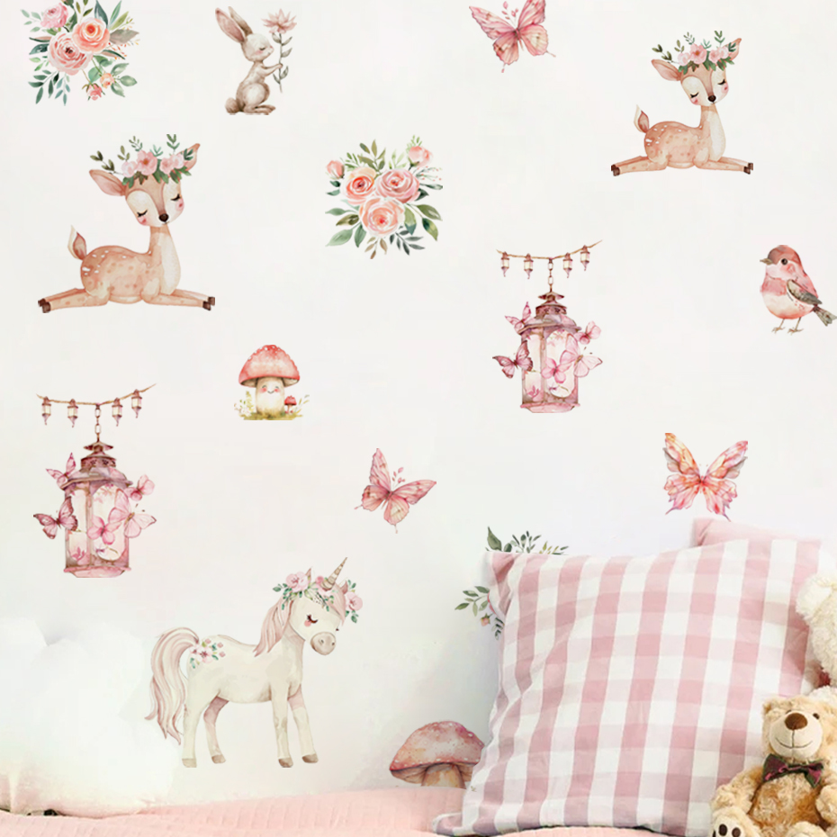 Cartoon Beautiful Deer House W - Baby Girl Nursery Quotes recension och pris