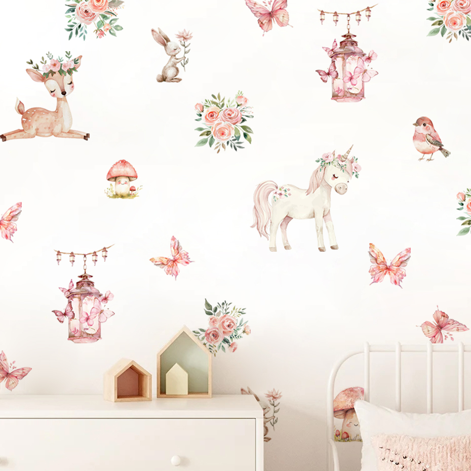 Cartoon Beautiful Deer House W - Baby Girl Nursery Quotes recension och pris