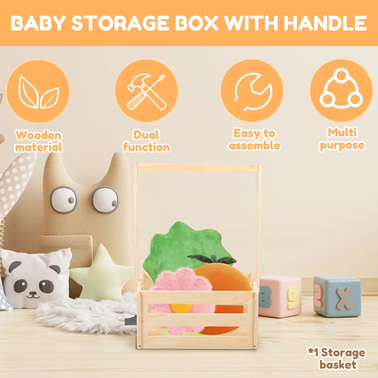 Wood Baby Shower Basket Closet - Closet Organizer Baby recension och pris