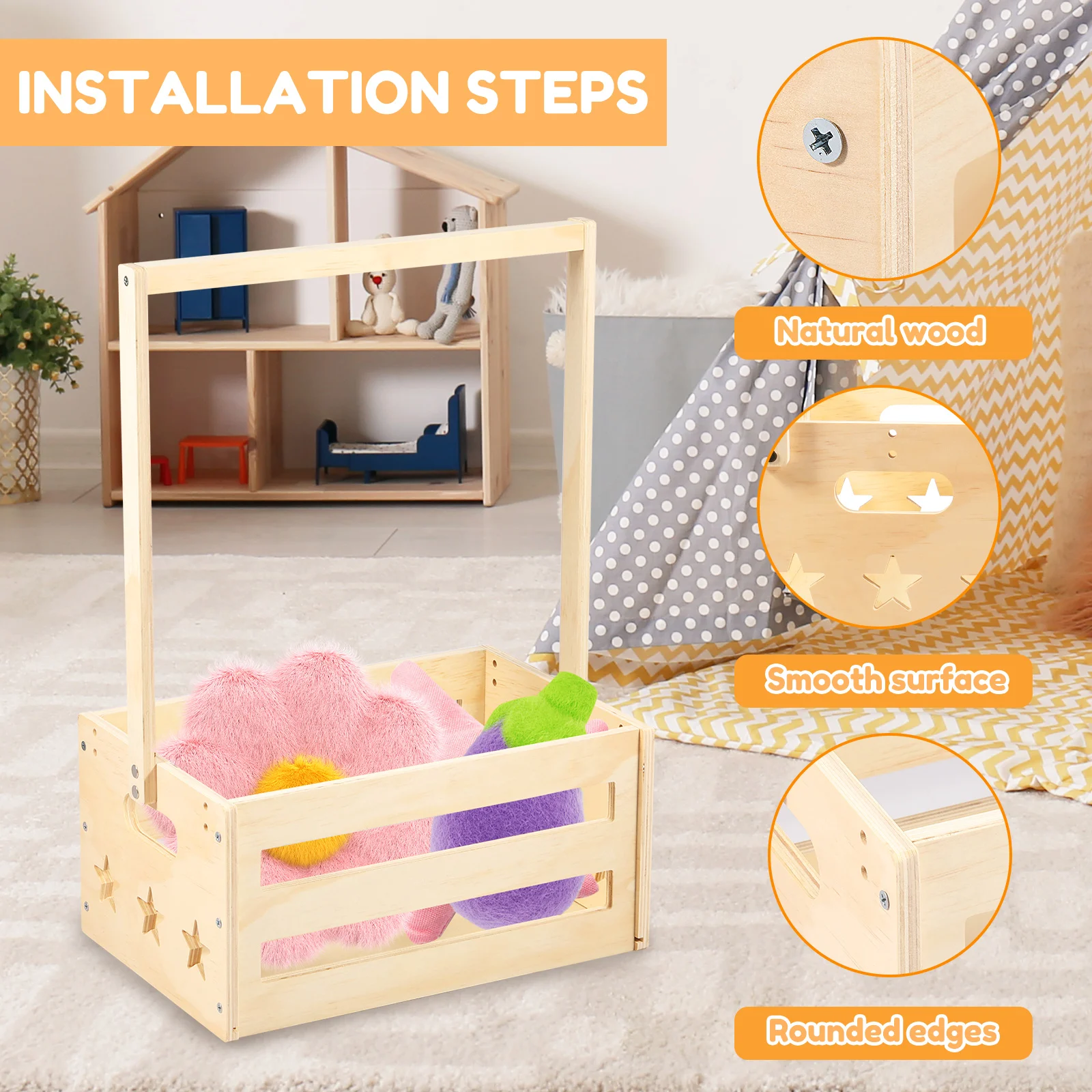 Wood Baby Shower Basket Closet - Closet Organizer Baby recension och pris