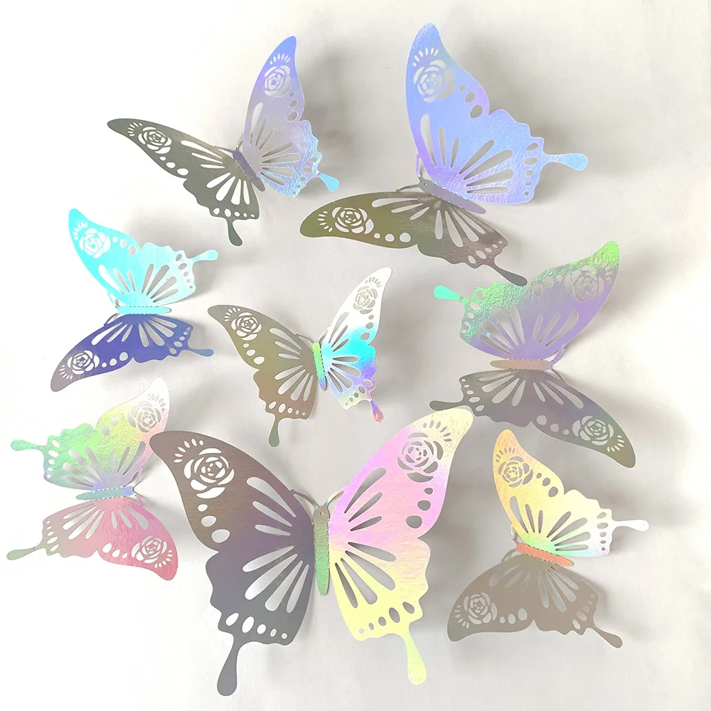 12pcs Colorful Silver Butterfl - Baby Girl Nursery Quotes recension och pris