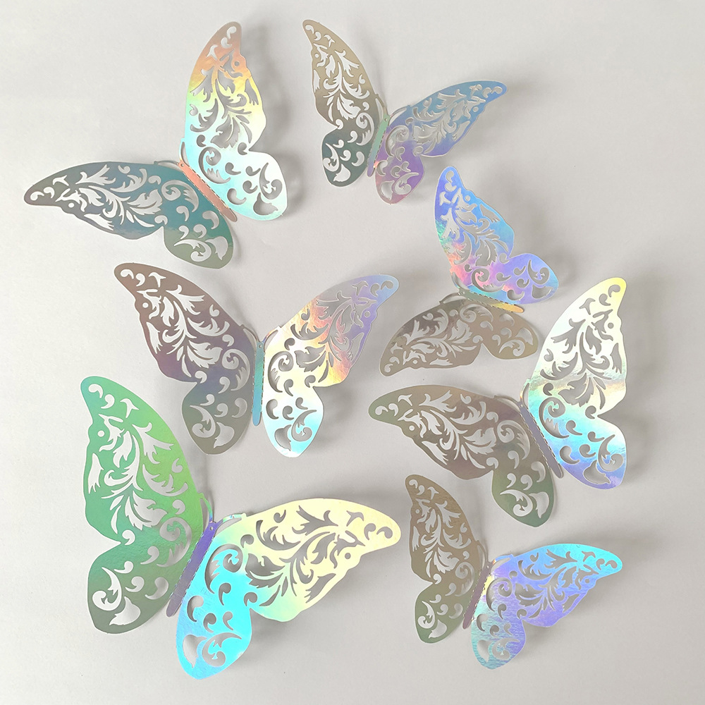 12pcs Colorful Silver Butterfl - Baby Girl Nursery Quotes recension och pris