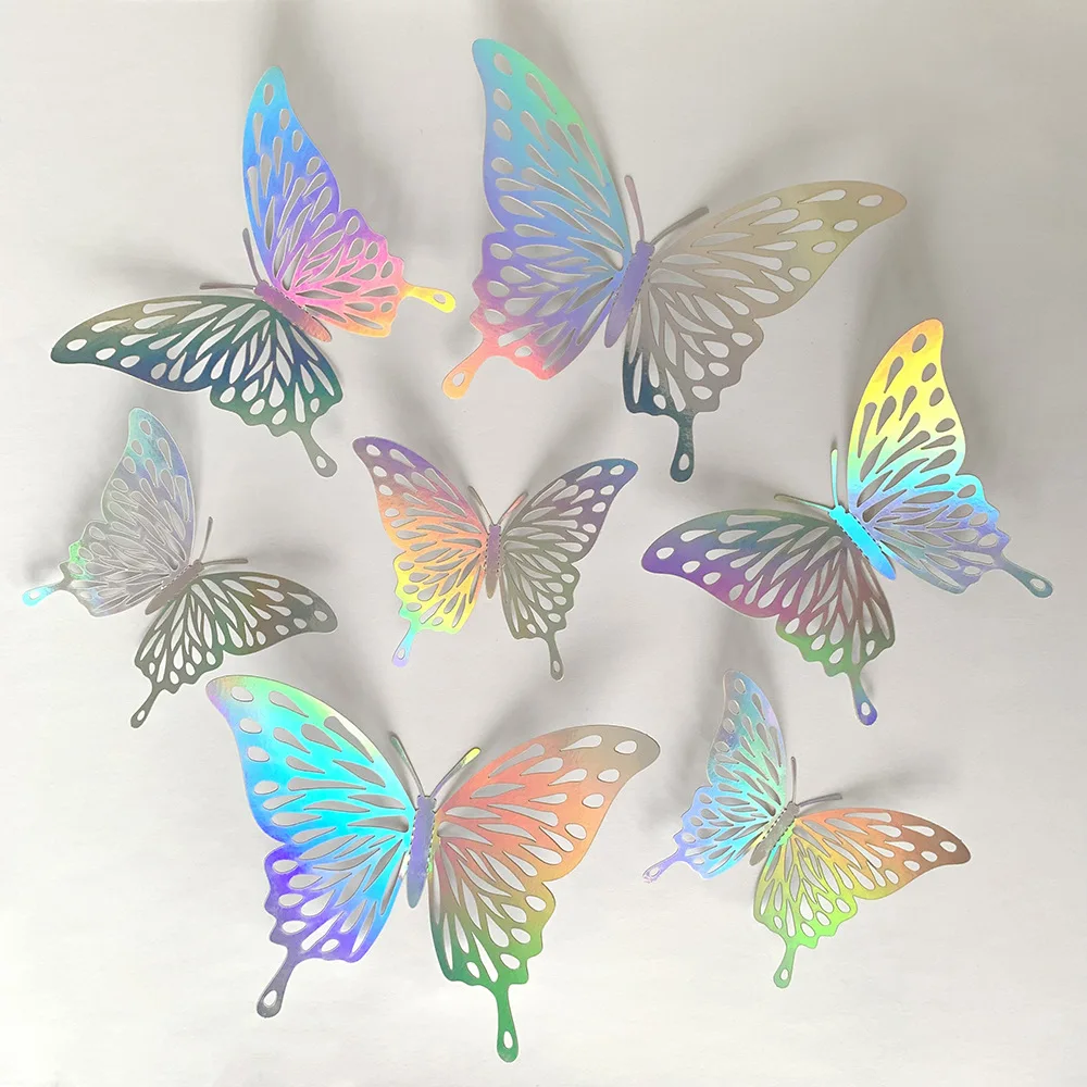 12pcs Colorful Silver Butterfl - Baby Girl Nursery Quotes recension och pris