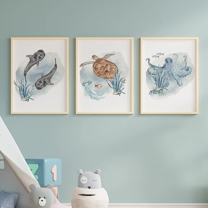 Posters And Prints Whale Fish  - Baby Nursery Posters recension och pris