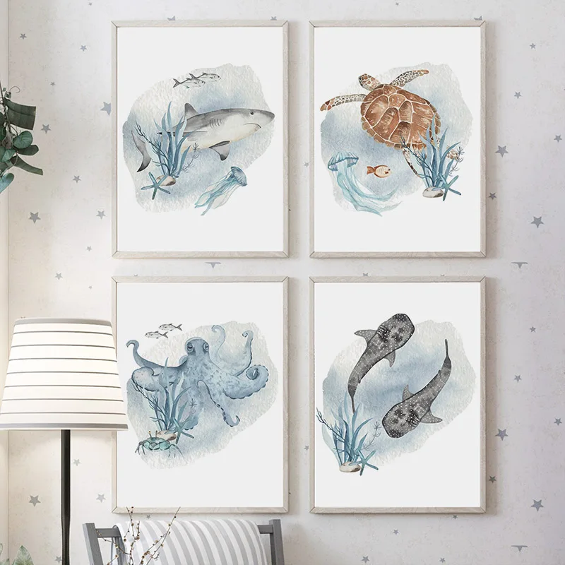 Posters And Prints Whale Fish  - Baby Nursery Posters recension och pris