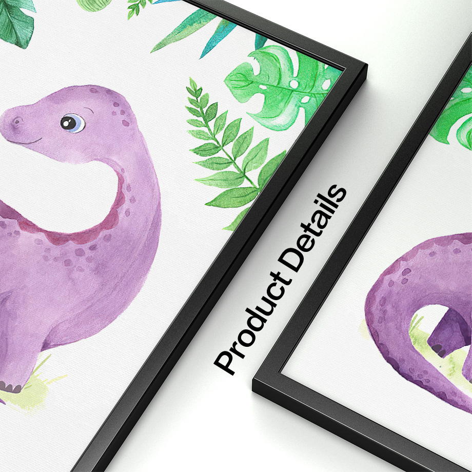 Watercolor Cute Cartoon Dinosa - Baby Nursery Gender Neutral recension och pris