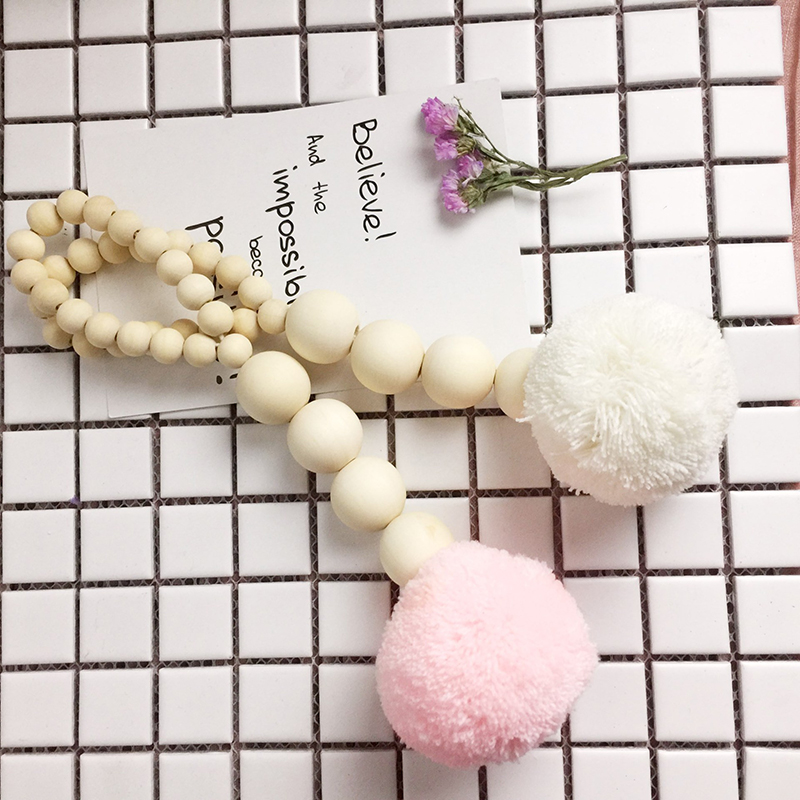 Wooden Beads Tassel Ball Garla - Baby Nursery Garland recension och pris