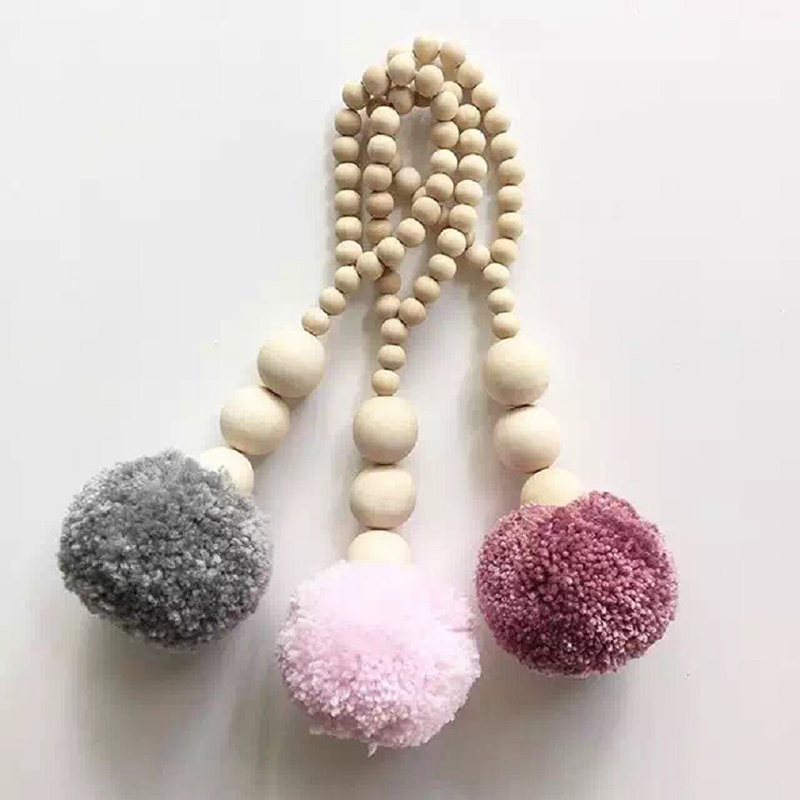 Wooden Beads Tassel Ball Garla - Baby Nursery Garland recension och pris
