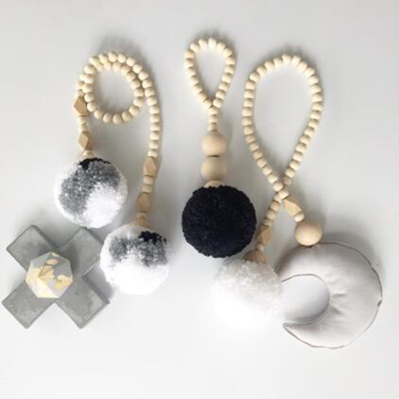 Wooden Beads Tassel Ball Garla - Baby Nursery Garland recension och pris