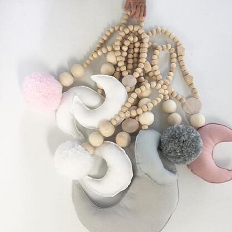 Wooden Beads Tassel Ball Garla - Baby Nursery Garland recension och pris