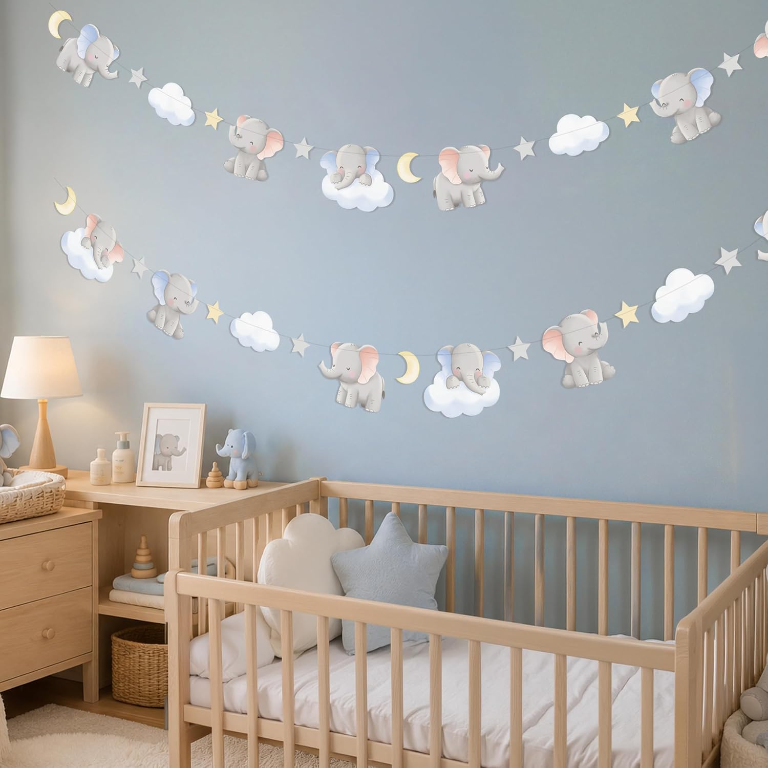 2Pcs Cute Elephant Garland Bab - Baby Nursery Garland recension och pris