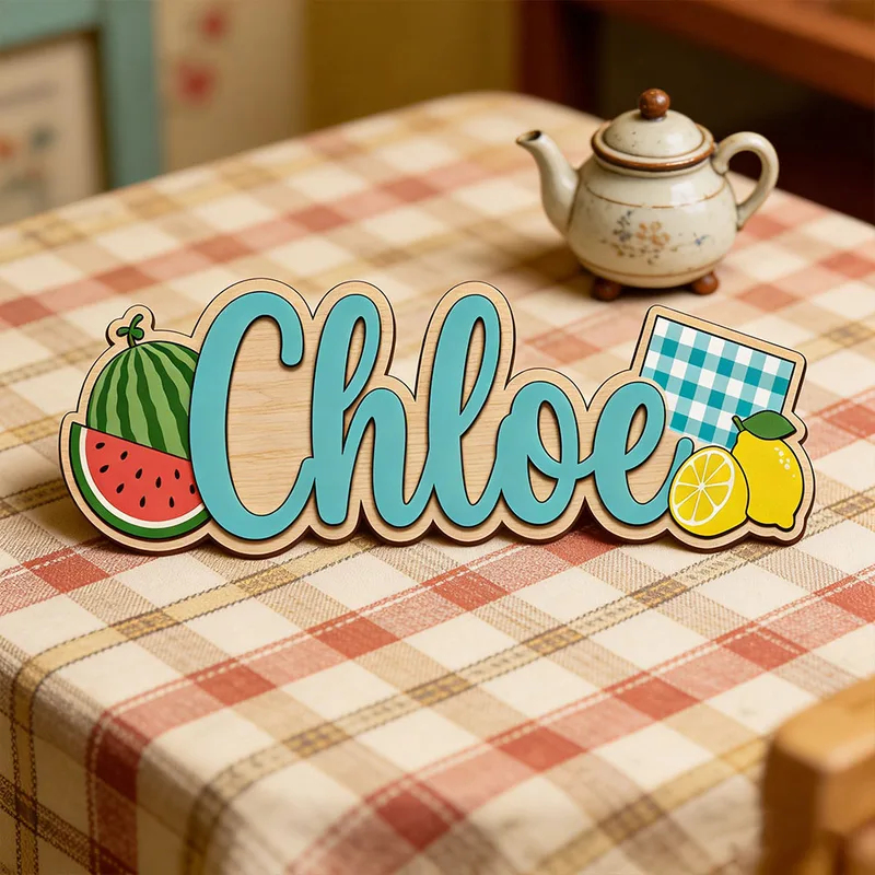 Watermelon Lemon Picnic Themed - Baby Nursery Name Wall Art recension och pris
