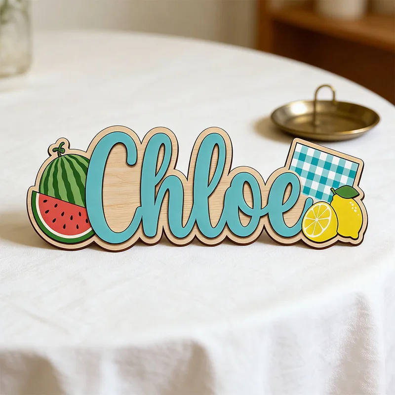 Watermelon Lemon Picnic Themed - Baby Nursery Name Wall Art recension och pris