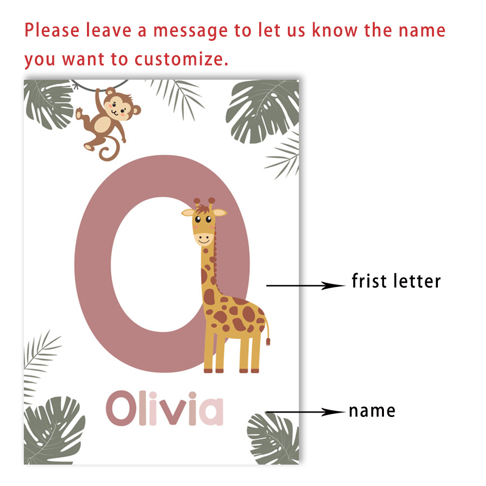 Nordic Jungle Animal Posters C - Baby Nursery Name Wall Art recension och pris