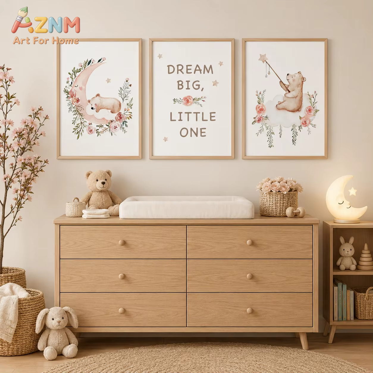 AZNM Nursery Flower Wall Art,  - Baby Girl Nursery Quotes recension och pris