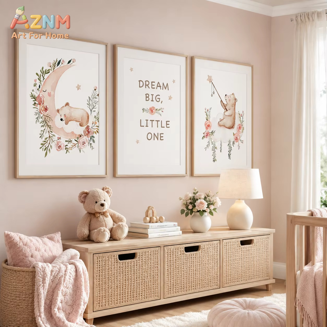 AZNM Nursery Flower Wall Art,  - Baby Girl Nursery Quotes recension och pris