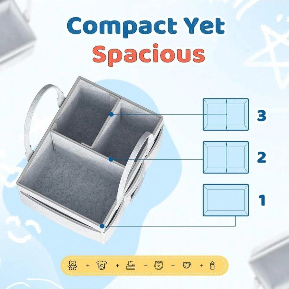 Baby Diaper Caddy with Handle, - Baby Nursery Gender Neutral recension och pris