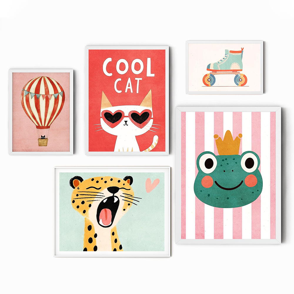 Funny Animals Tiger Lion Frog  - Baby Nursery Posters recension och pris