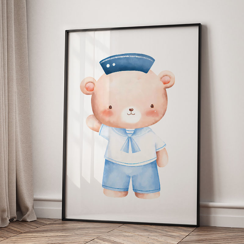 Bear Whale Sailboat Lighthouse - Baby Nursery Posters recension och pris