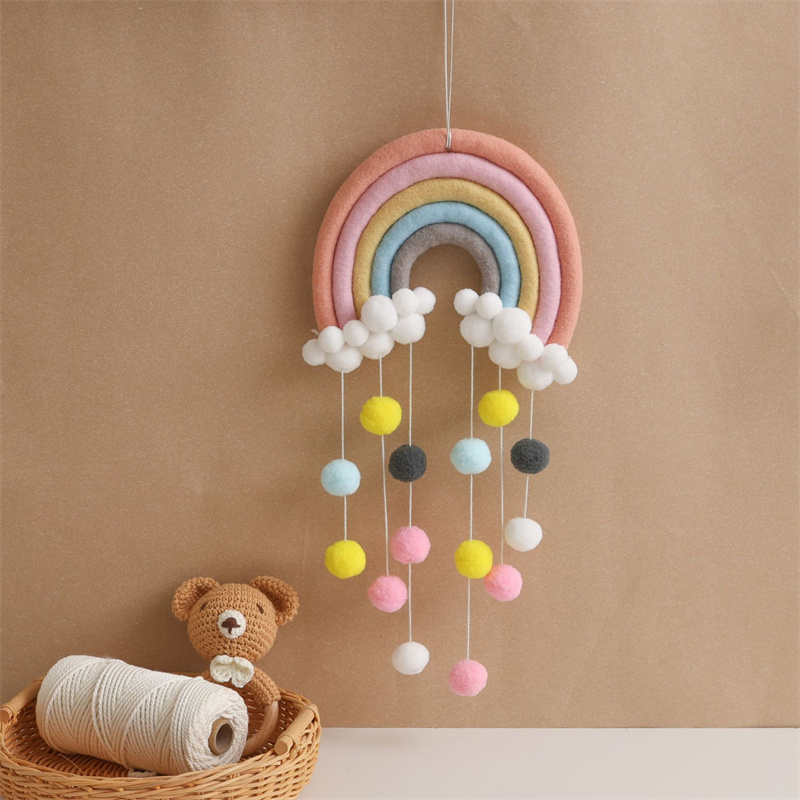 Nordic Felt Woven Rainbow Hair - Baby Nursery Garland recension och pris