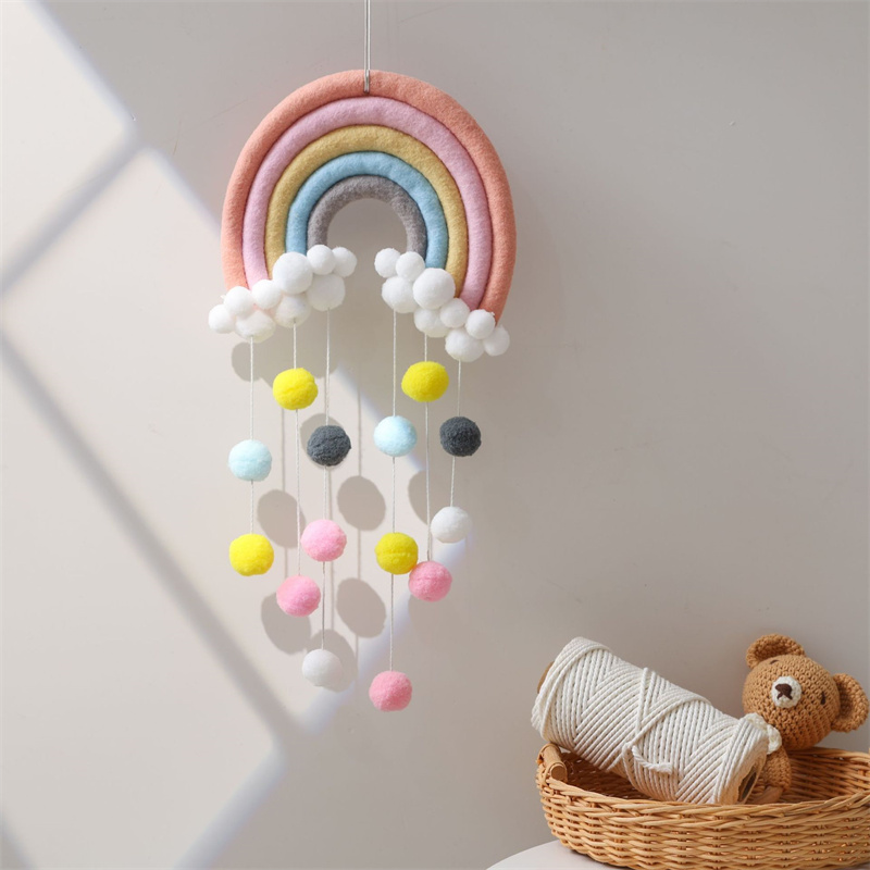 Nordic Felt Woven Rainbow Hair - Baby Nursery Garland recension och pris