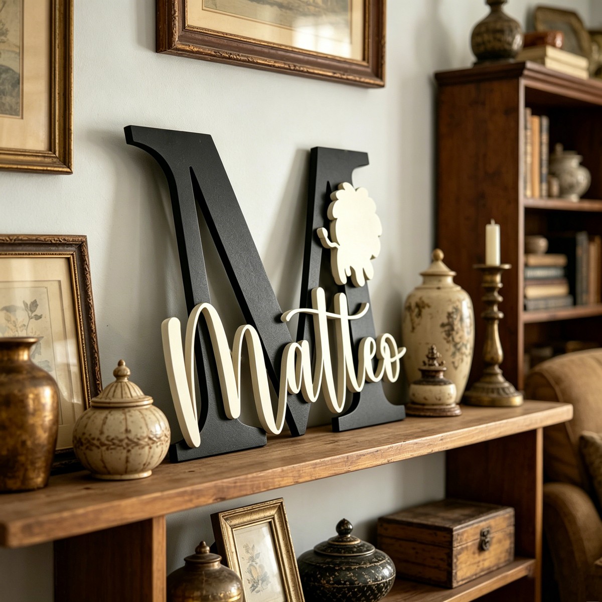 1Pc Custom Lion Name & Initial - Baby Nursery In recension och pris