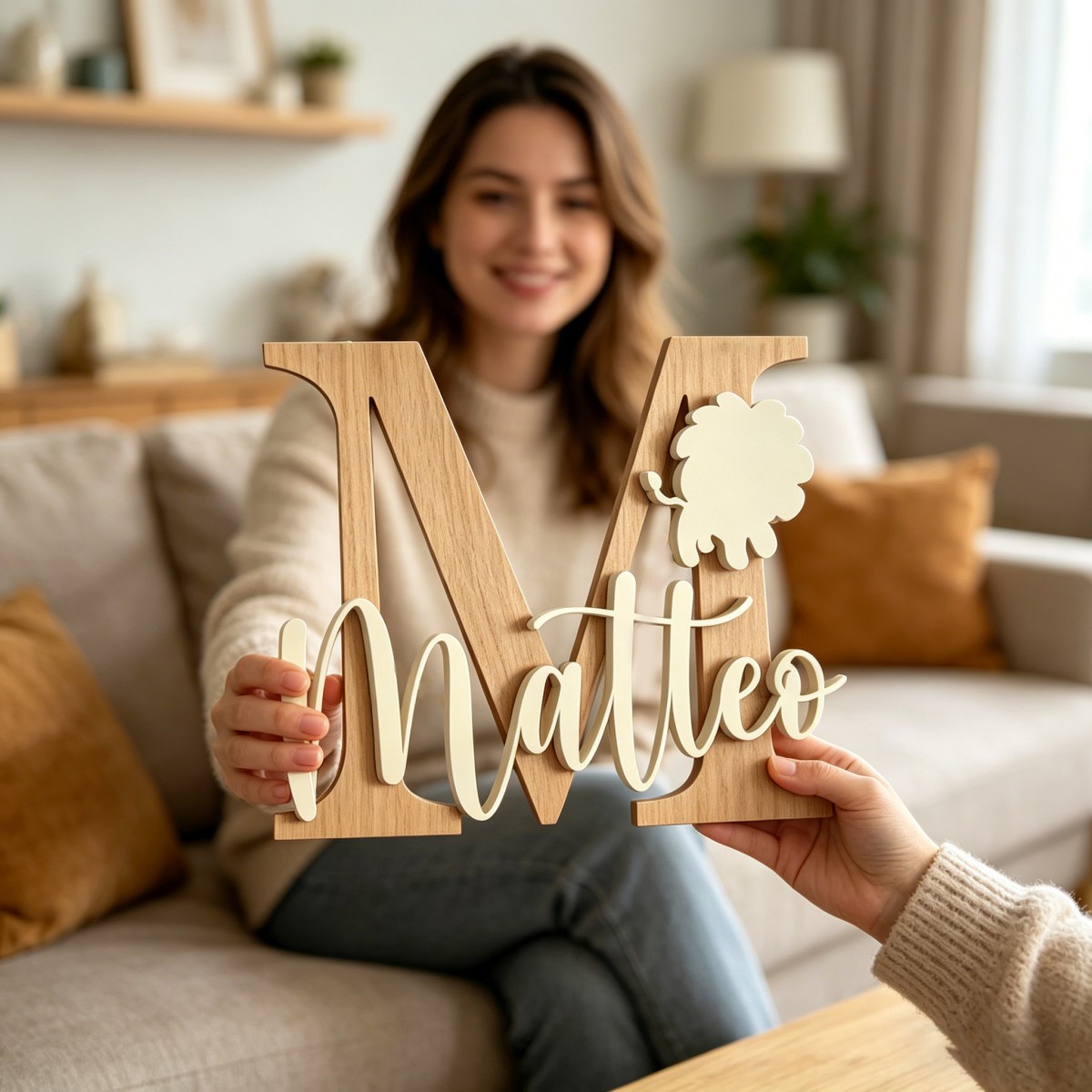 1Pc Custom Lion Name & Initial - Baby Nursery In recension och pris