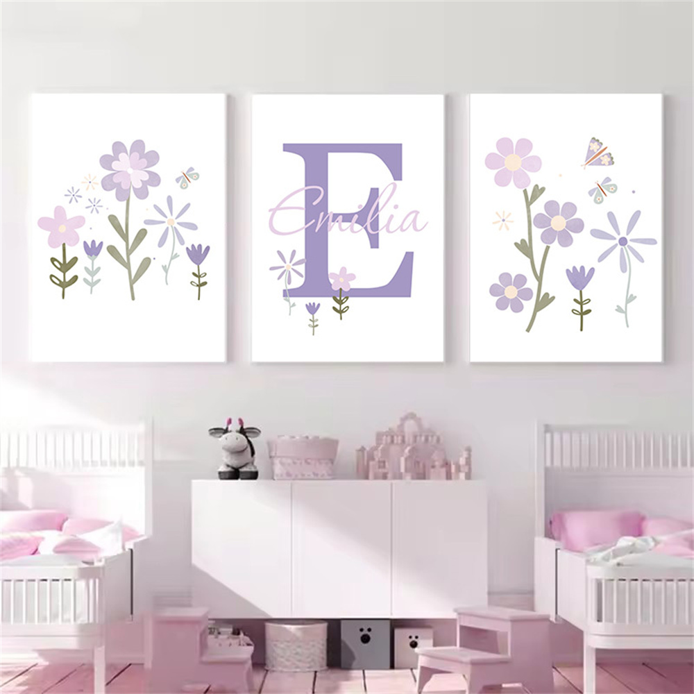 Baby Girl Name Custom Poster P - Baby Nursery Name Wall Art recension och pris