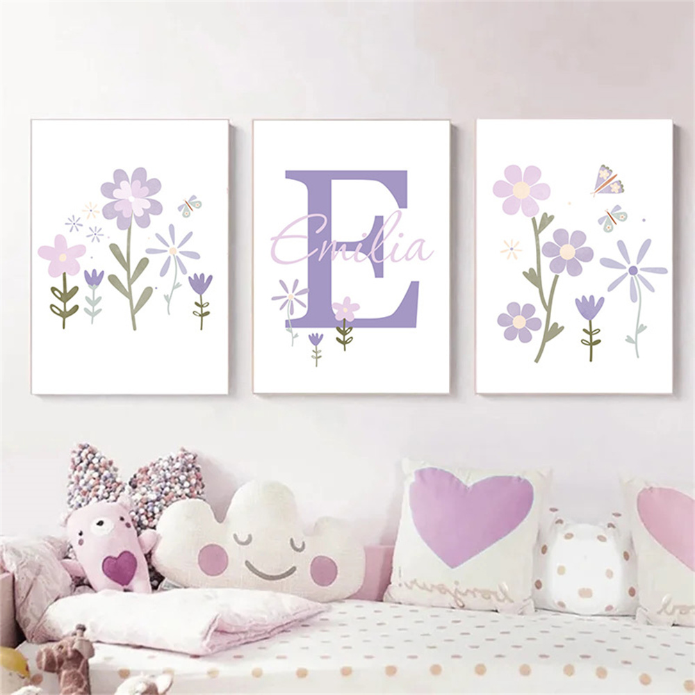 Baby Girl Name Custom Poster P - Baby Nursery Name Wall Art recension och pris