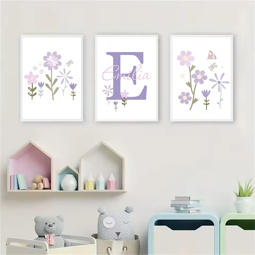 Baby Girl Name Custom Poster P - Baby Nursery Name Wall Art recension och pris