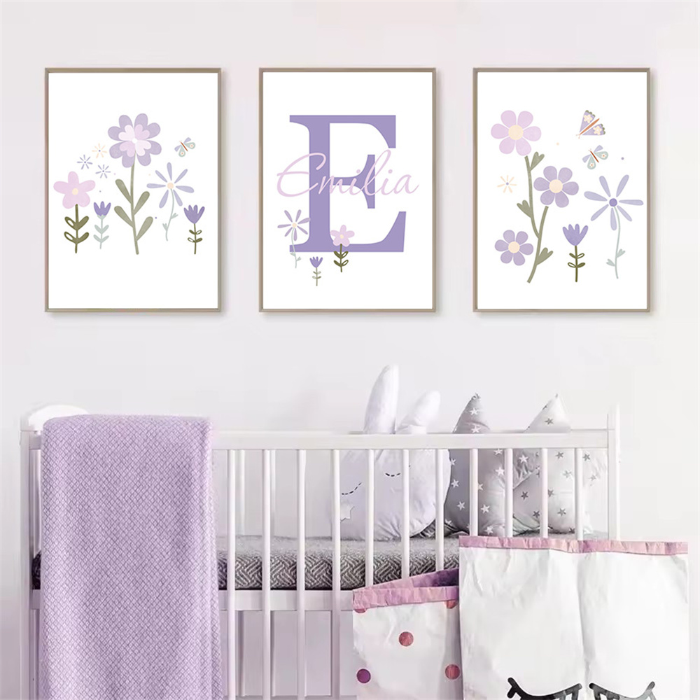 Baby Girl Name Custom Poster P - Baby Nursery Name Wall Art recension och pris