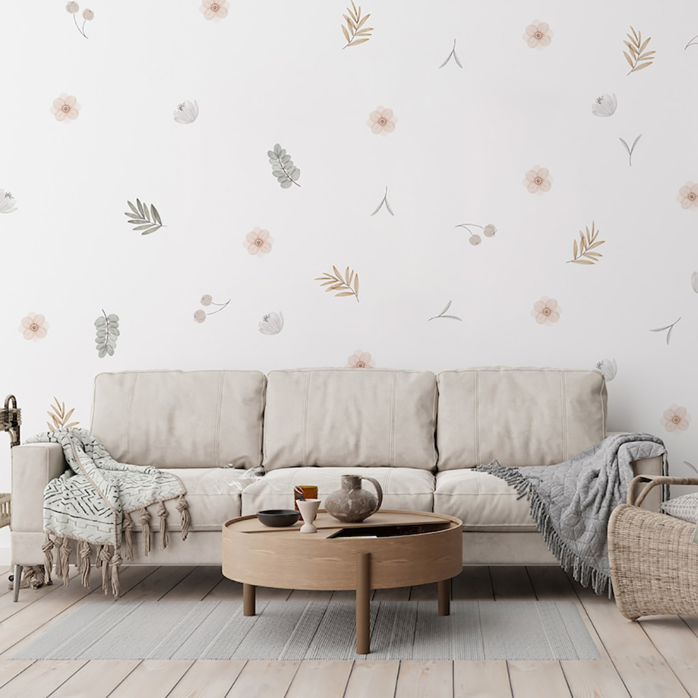 Boho Leaves Botanical DIY Wall - Baby Girl Nursery Quotes recension och pris