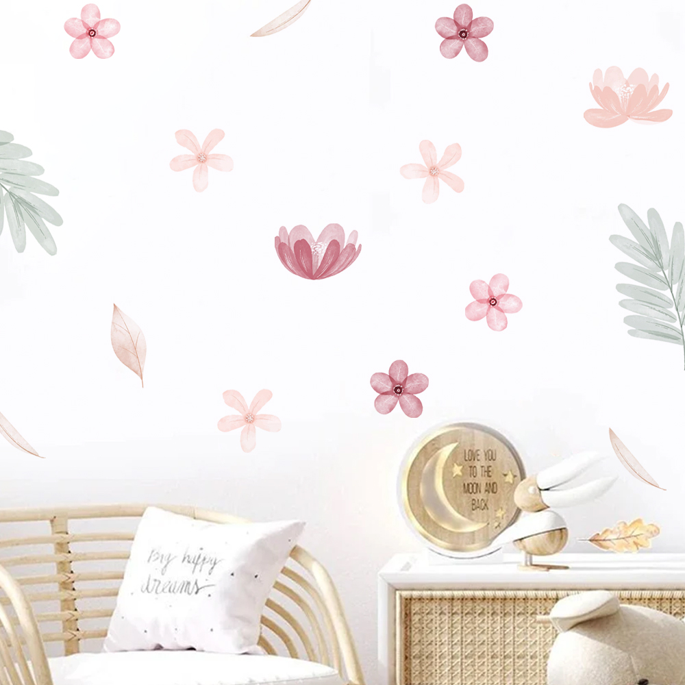 Boho Leaves Botanical DIY Wall - Baby Girl Nursery Quotes recension och pris