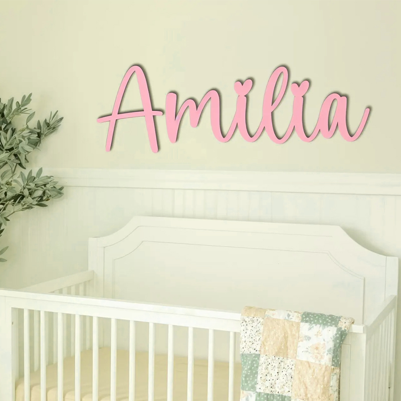 Personalised Wooden Name Sign  - Baby Nursery Name Wall Art recension och pris