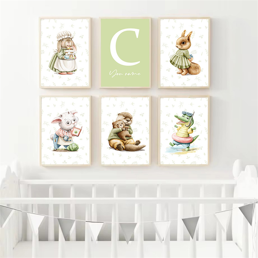 Baby Custom Name Poster Giraff - Baby Nursery Name Wall Art recension och pris