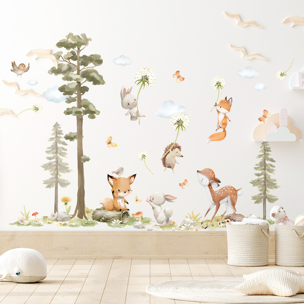 Cute Forest Animals Wall Stick - Baby Girl Nursery Quotes recension och pris