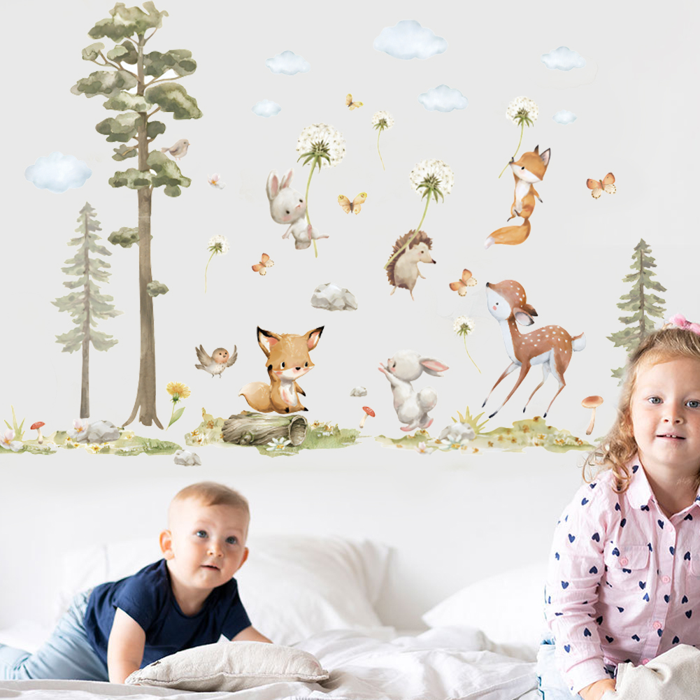 Cute Forest Animals Wall Stick - Baby Girl Nursery Quotes recension och pris