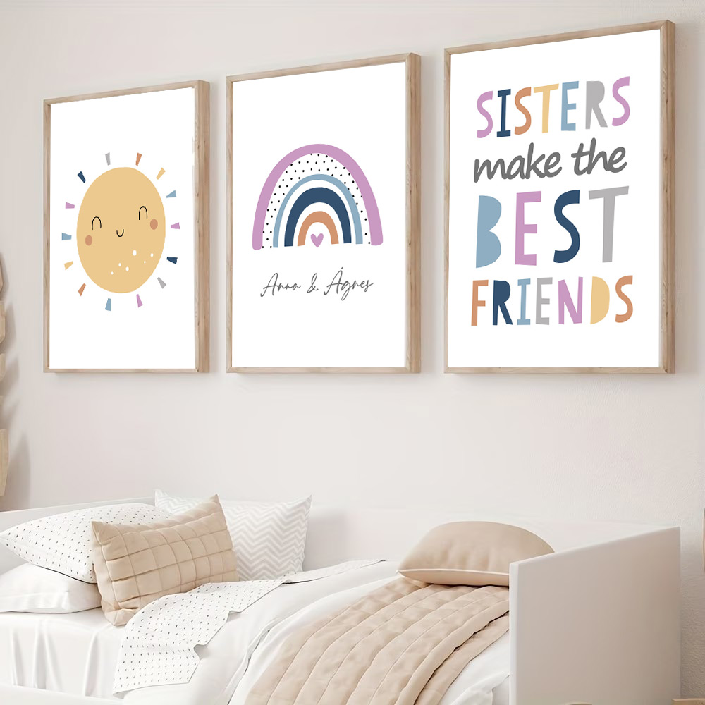 Custom Name Poster Cartoon Sun - Baby Nursery Name Wall Art recension och pris